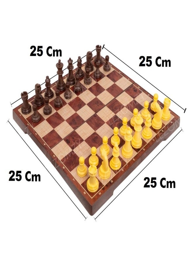 Sell Pluse Magnetic Chess Board Educational Toys Travel Chess Set with Folding Board for Kids and Adults Indoor Outdoor Educational Travel Toys Wooden Color (Brown Chess) (10 * 10 inch) - Image 3